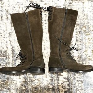 Frye riding boots with lace design - army green - size 8